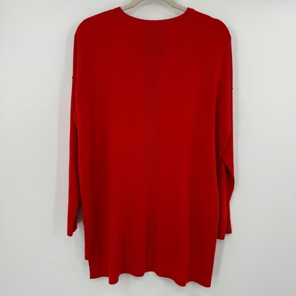 Eileen Fisher Red Knit Long Sleeve Tunic Sweater Top M M - Picture 2 of 5